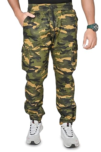 Image of Men's Premium Cargo Pants | Regular Fit Multi Pocket Premium Military Printed Cotton Casual Cargo Joggers Pants for Men |