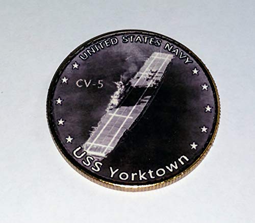 US Navy USS Yorktown CV-5 Colorized Challenge Art Coin