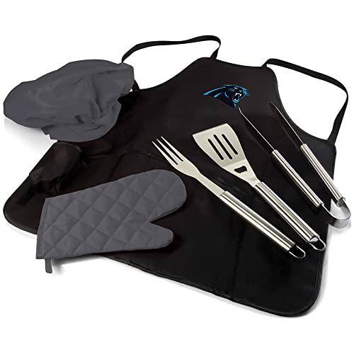 Image of Picnic TIME BBQ Apron Tote Pro Grill Set, (Black with Gray Accents)