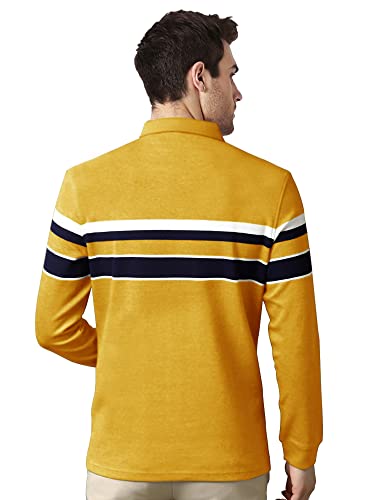 Image of EYEBOGLER Men's Polo Neck Full Sleeves Printed Relaxed Fit T-Shirt