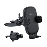 1Zero Easy One-Button Release CD Phone Holder for Car, Universal Air Vent & CD Slot Phone Mount, Thick Cases Friendly Cell Phone Holder for iPhone, Google, Samsung, Moto & Other Smartphones (Clamp)