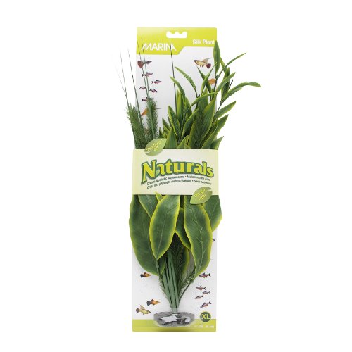 Marina Naturals, Green Dracena Silk Plant, Extra Large Fish Tank Decoration, PP97