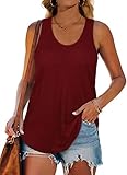 Material:95%polyester 5%spandex The fabric is lightweight，breathable and soft. Feature:Racerback tank tops for women with U neck and curved Hem design. Loose fit style is the best choice for summer. Style: Fashion Look to compared with jeans or short...