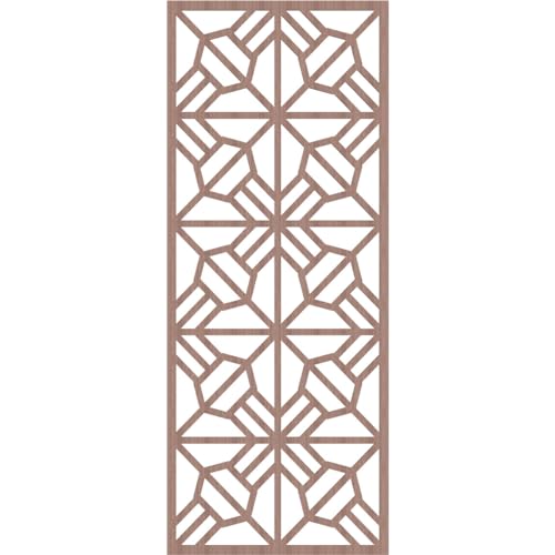 Image of 29 3 /8 inchW x 74 3 /8 inchH x 3 /8 inchT Auburn Decorative Fretwork Wood Wall Panels, Walnut