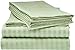ITALIAN Collection STRIPED 4PC QUEEN Sheet Set, Sage Green