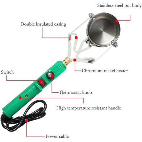 Pot à souder électrique en étain avec température réglable de 150 à 450 ℃, idéal pour les poids de pêche et la fonte des métaux