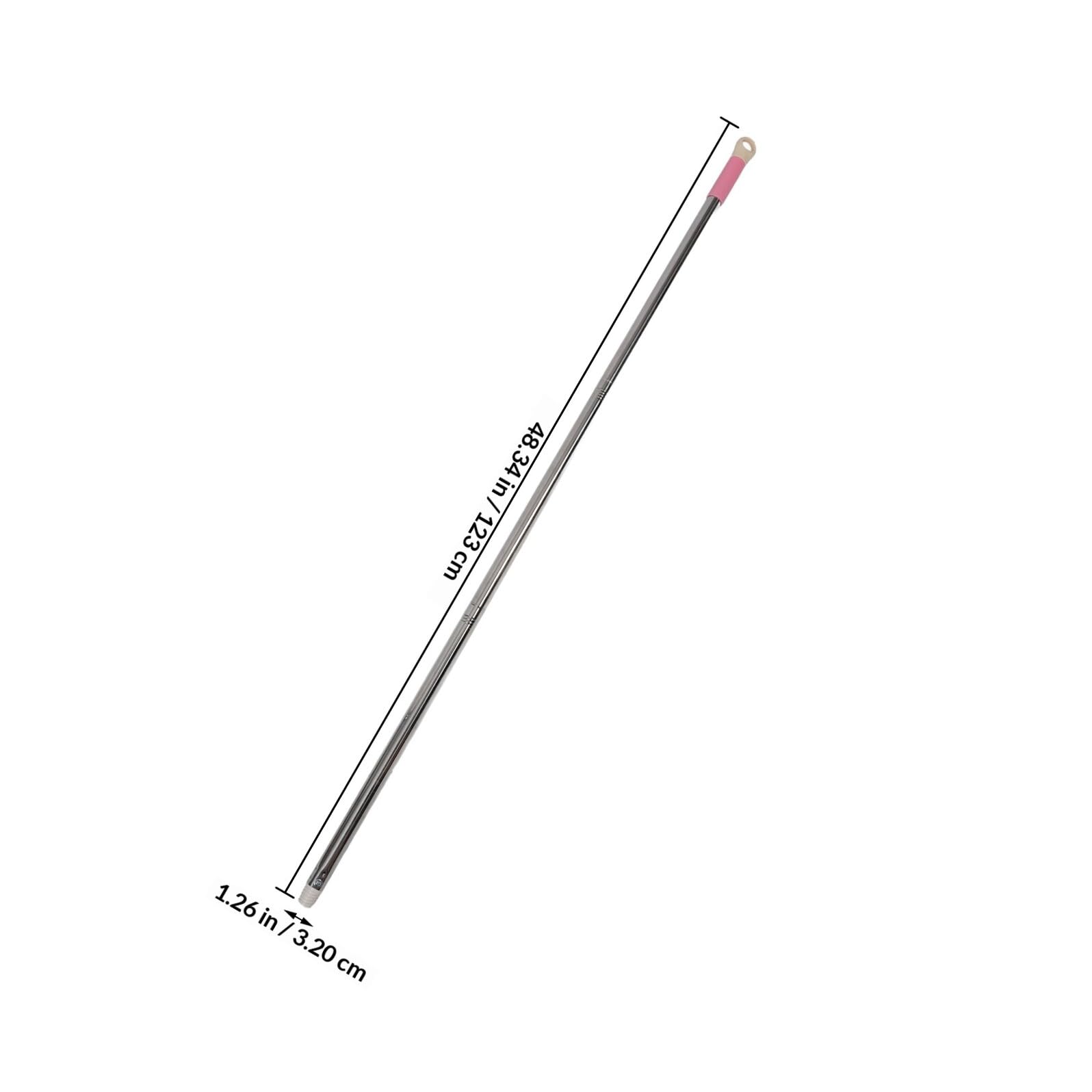 INOOMP Manche à Balai à Franges 3 Sections en Acier Inoxydable 123 Cm Fileté pour Remplacement, Accessoire Ménage Solide, Adapté Nettoyage Sols et Serpillères, Tige Couleur Aléatoire