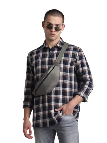 Image of JACK & JONES Men's Cotton Checke Regular Fit Shirt