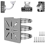 ZT-NET Pole Mount for Security Camera, Stainless Steel Mounting Corner Bracket with 3 Loop Pipe Clamps Suitable for CCTV Cameras LED Wall/Stage Lights, Solar Panels (Small Size)