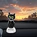 Black Solar Cat Dancing Cat Figure Car Ornament,Dancing Ornaments Solar Powered Car Dashboard Interior Decoration Desktop Decor Gift Window Party Car Desk Home，Learning and Education