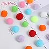 100PCS Small Craft Pom Poms for Crafts, 1.2 Inch Assorted Colored Cotton Balls for Hobby Supplies DIY Craft Making Decorations #1
