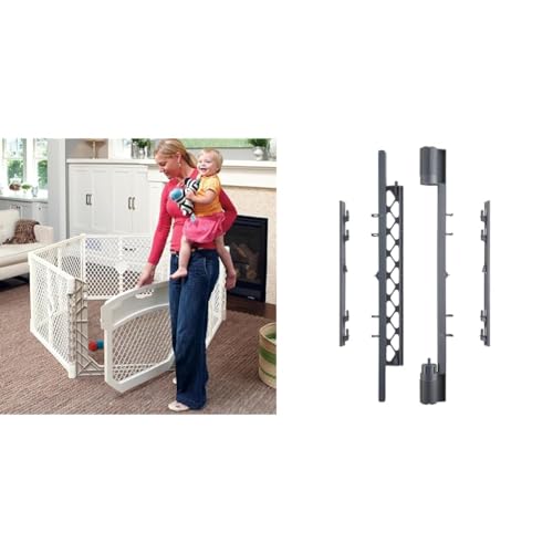 Toddleroo by North States Superyard Ultimate 6 Panel Play Yard with Wall Mount Kit, Made in USA