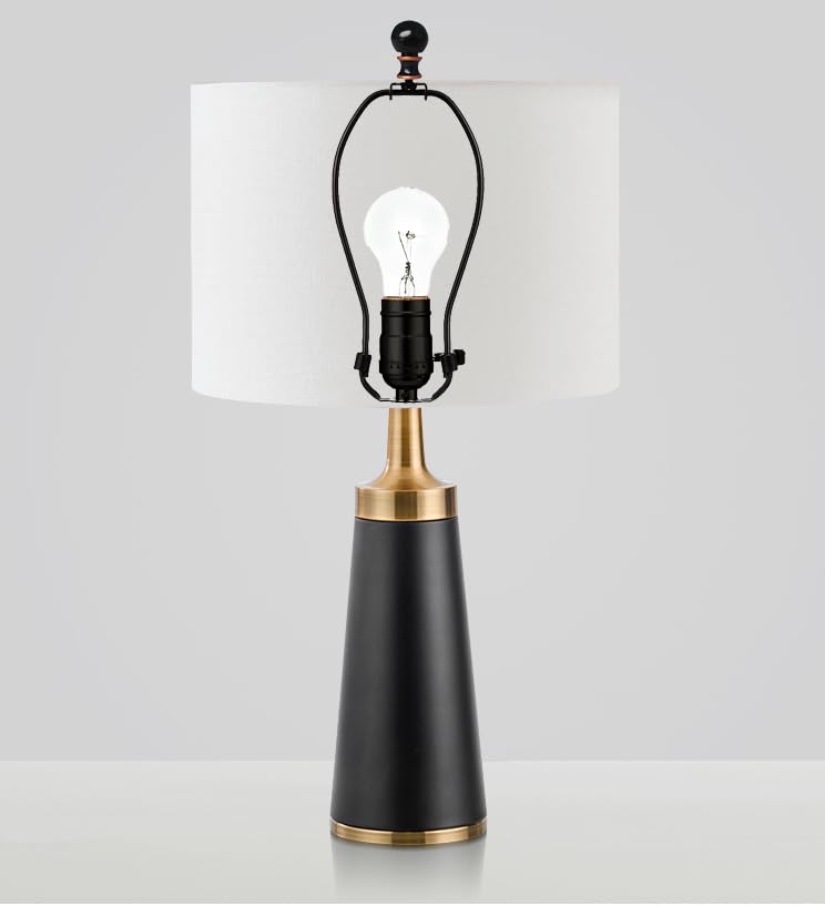Image of GY & CK Ball Lamp Finials Lampshade finial Tops for Lamp Shade Harp Lamp Finial Knob Lamp Parts and Lighting Accessories Finial Black and Brone Edge 2 Pack