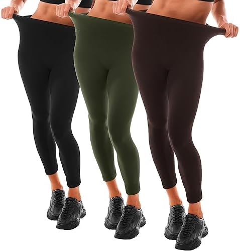 Leafigure Legginsy gimnastyczne damskie z wysokim stanem 3/4 czarne legginsy dla kobiet trening