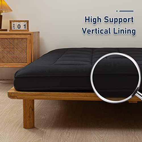 Maxyoyo Japanese Futon Mattress Queen Mattress Roll Up Mattress Floor Bed Floor Mattress For Adults Grid Tatami Mattress Foldable Mattress For Floor Guest Bed Camping Queen Bed Mattress Pad, Black #TOP7