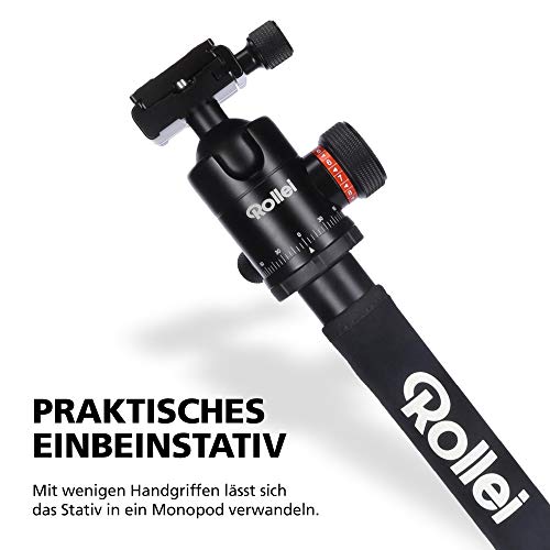 Rollei C6I Carbon Tripod - With 3D Ball Head And Redating Central Column For Macro Photography - Conversion To Monopod Possible - Black #TOP4