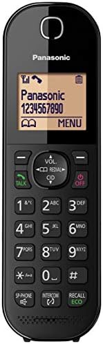 Panasonic KX-TGC41 Digital Cordless Phone with Nuisance Call Blocker, speakerphone and call waiting - Black (Pack of 2)