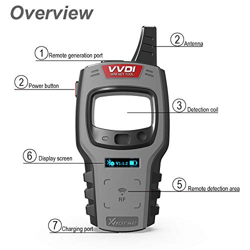 VVDI Mini Key Tool Remote Key Programmer Compatible for iOS & Android Remote Renew Function Global Version