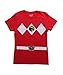 Power Rangers Rot Erwachsene Ranger Kostüm Rot T-Shirt Tee (Medium)