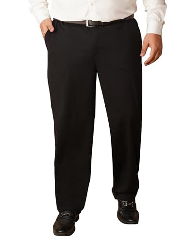 Image of OOMPH! Luxury Lycra Stretchable Formal Pants for Men | Stylish Slim Fit Men's Wear Trousers for Office or Party | Mens Fashion Dress Trouser Pant, Jet Black, 44
