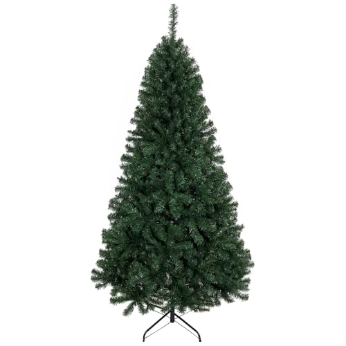 HOMCOM Árbol de Navidad Artificial Ø98x200 cm 1000 Ramas, Base Plegable