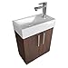 Mobile Lavatoio Armadio con Lavabo Mobile da Bagno Sospeso con Lavabo in Ceramica Set Mobili da Bagno e Lavandino 40x22 cm, a sinistra/destra (rovere scuro)