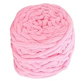 GLOGLOW 毛糸 太い糸 ウール糸 1本かぎ針編み付き 手洗い可能 柔らかい スカーフ・ショール・セーター・帽子・靴・シートクッションなどを織るのに適用 (ピンク)