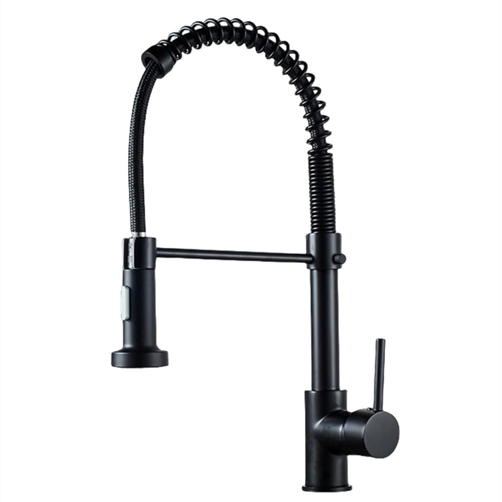 Robinet mitigeur extractible cuisine noir avec ressort