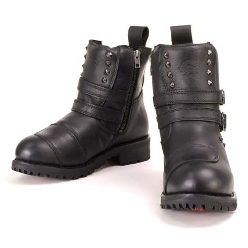 Image of Milwaukee Leather Premium Black Leather Motorcycle Riding Boots for Women Collection MBL - 10
