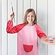 BETESSIN Malkittel Kinder 7-11 Jahre - Wasserdicht Malschürze für Mädchen Körpergröße 120-140cm - Malkittel Schule 1. Klasse - Schulanfang & Einschulung Geschenk Mädchen & Jungen (Rosa)