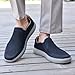 Puxowe Men's Slip On Loafers Fashion Casual Shoes for Young Men, Stylish Breathable Mesh Walking Loafers, Trendy Slip On Sneakers for College Students Daily Wear, Navy-deep Gray, Size 9.5 US