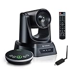 TONGVEO 5.8GHz Wireless Conference Room Camera system with Bluetooth Microphone,3X 60fps PTZ Camera for Worship Online Conference, Works with Zoom, Skype OBS Easy to Set Up（50ft Tx Dist.）