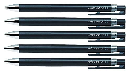 juice up 04 Retractable Gel Ink Pen, Ultra Fine Point 0.4mm, Black Ink, LJP-20S4, Value Set of 5