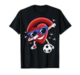 dabbing cuore dab carino san valentino ragazzi calcio regalo maglietta