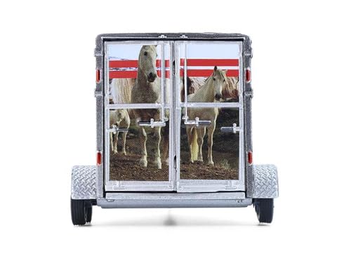 Trailer de Caballos Plateado Diecast 1:64 Modelo 48110F miniatura 6