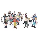 Bagima 16pcs Figure Model Simulation Figure Model Simulation Farm Character Model Set Farmer Miniatu