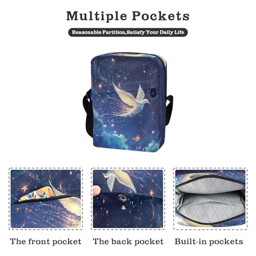Aesthetic Beauty Birds mens messenger bag men's shoulder bag Casual Womens Purse Adjustable Strap for Travel work2