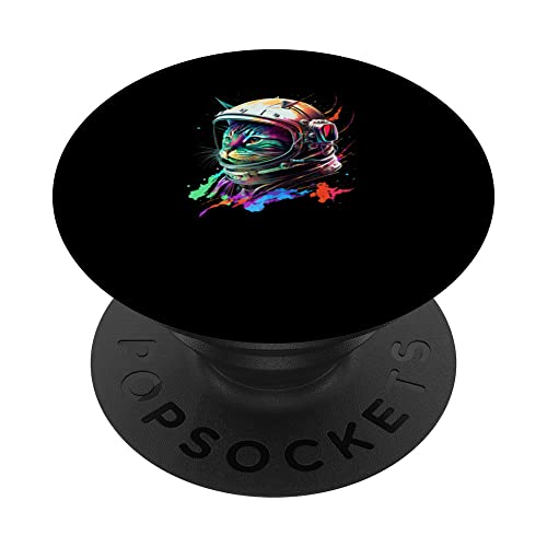 Astronaute Cat Space Cat Galaxy Chaton PopSockets PopGrip Interchangeable