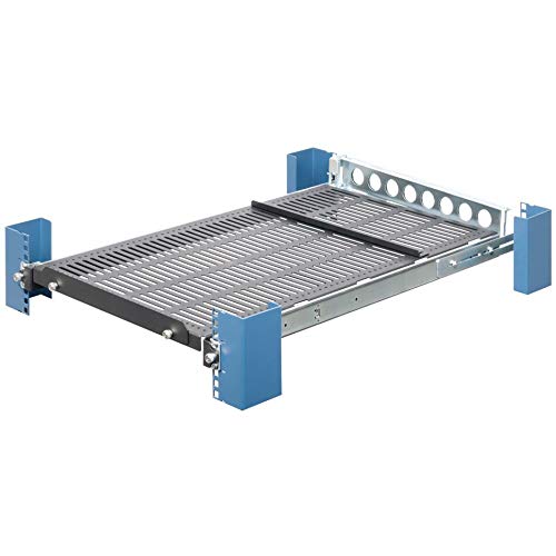 RackSolutions 1U Medium Duty Sliding Rack Mount Vented Shelf for 19 Inch Racks and Cabinets - 28 Inch Depth