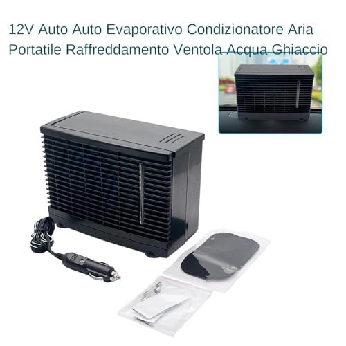 Auto- Ventilator, tragbarer Auto- Ventilator, quadratisch, schwarz, 12 V, mit Wassertank, Kühleinheit aus hochwertigem ABS- Kunststoff-5
