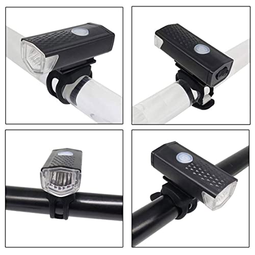 Faro per bici 300 lumen Faro per bici ricaricabile tramite USB con 3 modalità Luce anteriore per bicicletta Luce anteriore per bicicletta nera Faro LED Flashlig Faro per bici ricaricabile Lampada - 2