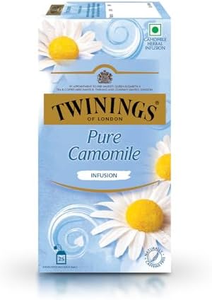 Twinings Chamomile Tea, 25 Teabags, Herbal Infusion Tea, Subtle and Flowery, Light and Gentle Taste, Good Sleep, Stress Relief, Relax - 0.03 Kg