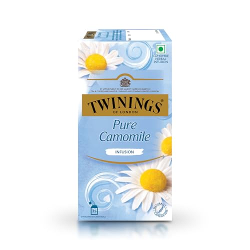 Twinings Chamomile Tea, 25 Teabags, Herbal Infusion Tea, Subtle and Flowery, Light and Gentle Taste, Good Sleep, Stress Relief, Relax