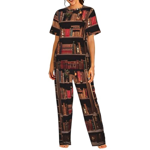 Pyjama léger pour femme imprimé bibliothèque idéal pour vos soirées lecture