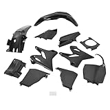 KUAFU Plastic Kit Compatible with 2002-2020 Yamaha YZ125 YZ250 Replacement for 90717 Complete Restyle Mudguard Kit Black 8 Pcs