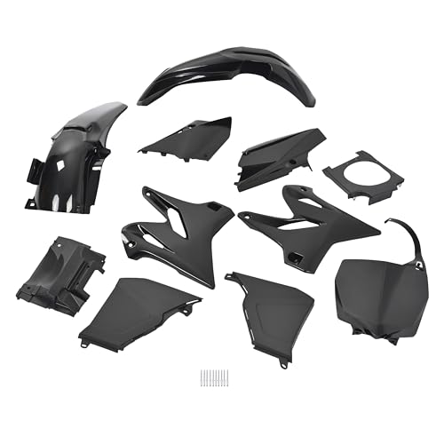 KUAFU Plastic Kit Compatible with 2002-2020 Yamaha YZ125 YZ250 Replacement for 90717 Complete Restyle Mudguard Kit Black 8 Pcs