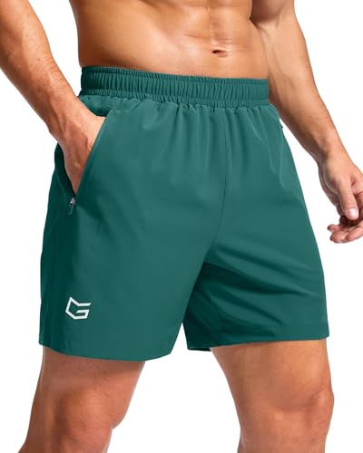 Image of G Gradual Men's Athletic Running Shorts with Zipper Pockets Quick Dry 7 inch / 5 inch / 9 inch Workout Gym Shorts for Basketball Hiking