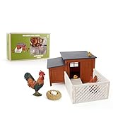 ChaoLink Simulación de aves de corral modelo animal conjunto gallinero nido de conejo perro divertido escena decoración para niños regalos juego de gallinero