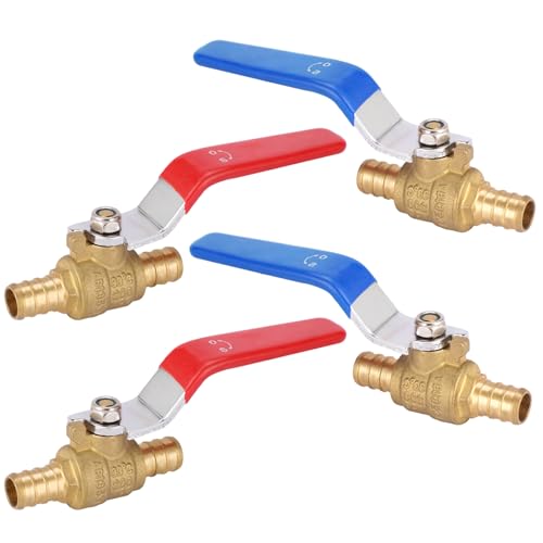 4PC HeSun 1/2" Brass Crimp PEX Ball Valve(VALVE003-4)