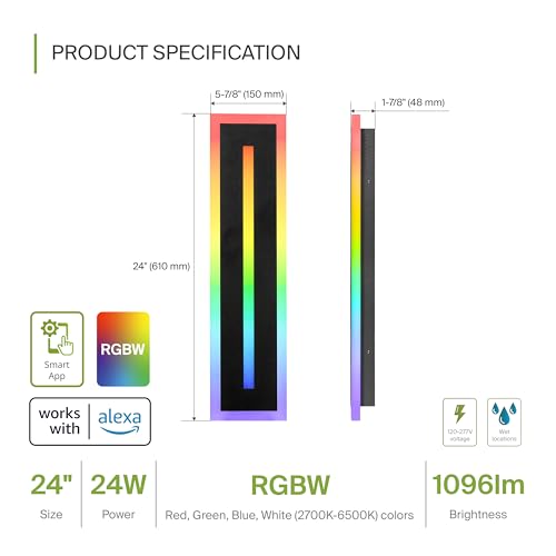 24 inch, 1100 lumens, 24W